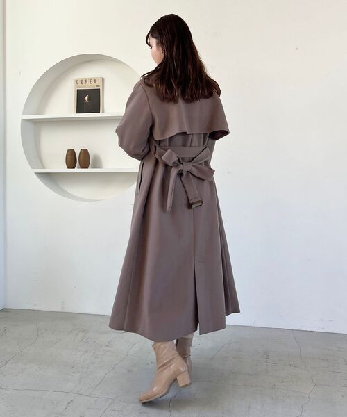 MAJESTIC LEGON（マジェスティックレゴン）の「バックデザインチェスターコート（チェスターコート・レディース・ブラック/アイボリー/モカ・SMALL/MEDIUM）」の10枚目の写真