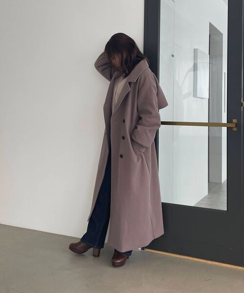 MAJESTIC LEGON（マジェスティックレゴン）の「バックデザインチェスターコート（チェスターコート・レディース・ブラック/アイボリー/モカ・SMALL/MEDIUM）」の15枚目の写真