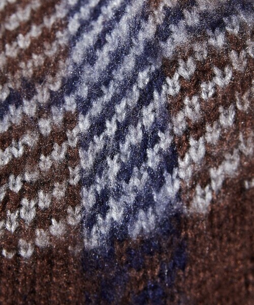 FREAK'S STORE（フリークスストア）の「WEB限定 ビッグシルエット モヘヤタッチ チェック柄 クルーネック シャギーニット/セーター（ニット/セーター・メンズ・ブラック/ブラウン/ネイビー・SMALL/MEDIUM/LARGE）」の15枚目の写真