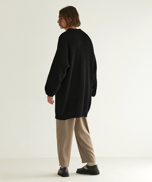 EMMA CLOTHES(エマクローズ)の「モヘアライクルーズ畦編み スーパービッグシルエットクルーネックプルオーバーニット EMMA CLOTHES(ニット/セーター・メンズ・グレー/グリーン/パープル/ブラック/ベージュ・L/M)」の15枚目の写真