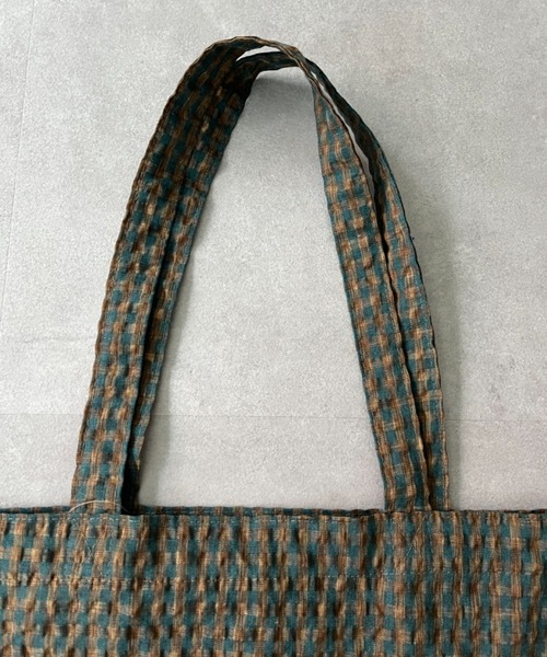 CIAOPANIC（チャオパニック）の「CIAOPANICぽこぽこチェックトートバッグ（トートバッグ・レディース・グリーン/イエロー/サーモンピンク/ピンク・FREE）」の14枚目の写真