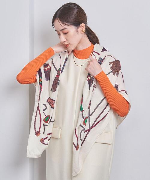 manipuri(マニプリ)の「【一部別注】<manipuri>W/SI ストール 22FW(ストール/ショール・レディース・オフホワイト/ターコイズブルー/クリーム/ライトピンク・FREE)」の2枚目の写真