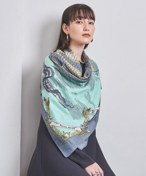 manipuri(マニプリ)の「【一部別注】<manipuri>W/SI ストール 22FW(ストール/ショール・レディース・オフホワイト/ターコイズブルー/クリーム/ライトピンク・FREE)」の1枚目の写真