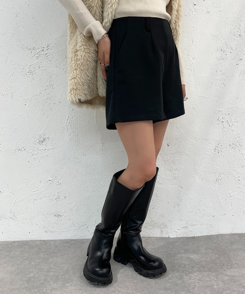 apres jour mignon(アプレジュールミニョン)の「ハイウエストショートパンツ【ZOZOTOWN限定アイテム】(その他パンツ・レディース・ダークブラウン/ベージュ系その他/ブラック・X-LARGE/フリー)」の8枚目の写真