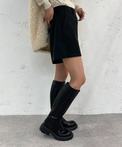 apres jour mignon(アプレジュールミニョン)の「ハイウエストショートパンツ【ZOZOTOWN限定アイテム】(その他パンツ・レディース・ダークブラウン/ベージュ系その他/ブラック・X-LARGE/フリー)」の9枚目の写真