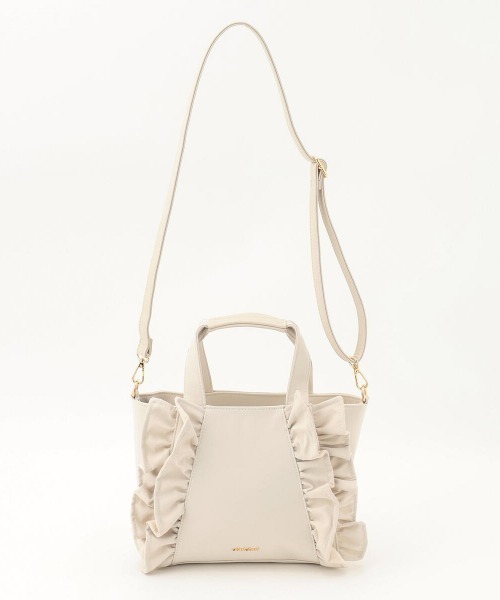 MISCH MASCH（ミッシュマッシュ）の「フリルトートバッグ（トートバッグ・レディース・ベージュ/ピンク系その他/ブラック・FREE）」の13枚目の写真