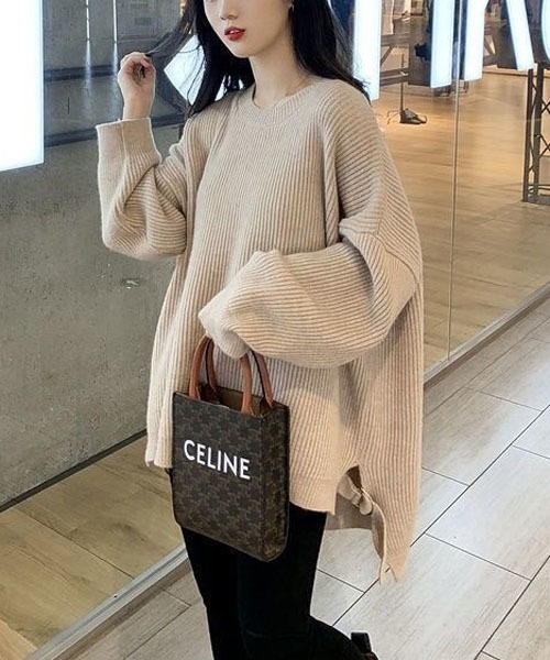 gossip!ロサンゼルス(ゴシップロサンゼルス)の「サイトスリットニットトップス(ニット/セーター・レディース・ブルー/ベージュ/マスタード・FREE)」の11枚目の写真