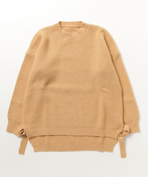 gossip!ロサンゼルス(ゴシップロサンゼルス)の「サイトスリットニットトップス(ニット/セーター・レディース・ブルー/ベージュ/マスタード・FREE)」の19枚目の写真