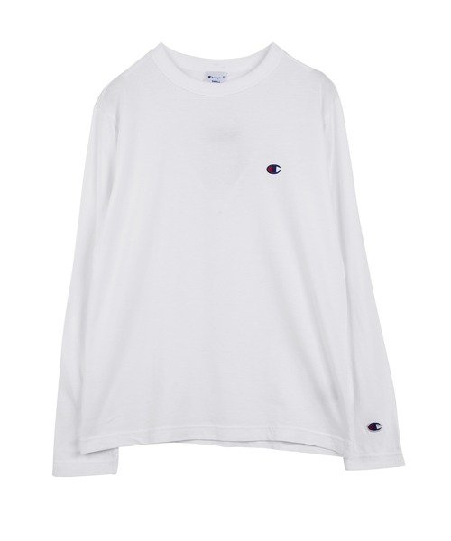 Champion(チャンピオン)の「Champion チャンピオン BASIC刺繍ロゴ メンズ クルーネック ロンT(Tシャツ/カットソー・メンズ・ホワイト/グリーン/ブラック/ネイビー/グレー・LARGE/X-LARGE/SMALL/MEDIUM/XX-LARGE)」の1枚目の写真