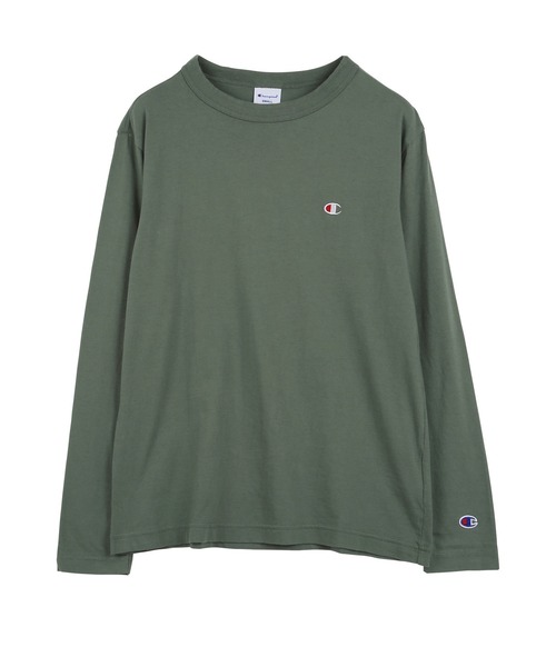 Champion(チャンピオン)の「Champion チャンピオン BASIC刺繍ロゴ メンズ クルーネック ロンT(Tシャツ/カットソー・メンズ・ホワイト/グリーン/ブラック/ネイビー/グレー・LARGE/X-LARGE/SMALL/MEDIUM/XX-LARGE)」の4枚目の写真