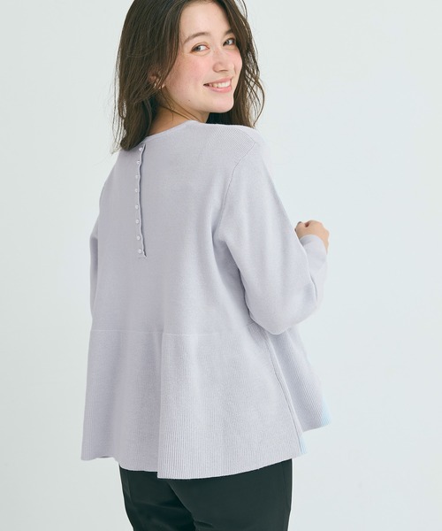 coca（coca）（コカ）の「【WEB限定セール】バックパールフレアニット（ニット/セーター・レディース・ブラック/グレー/ベージュ/アイボリー/ライトグレー/チャコール/ネイビー/ライトブルー・M/L/XL/S）」の15枚目の写真