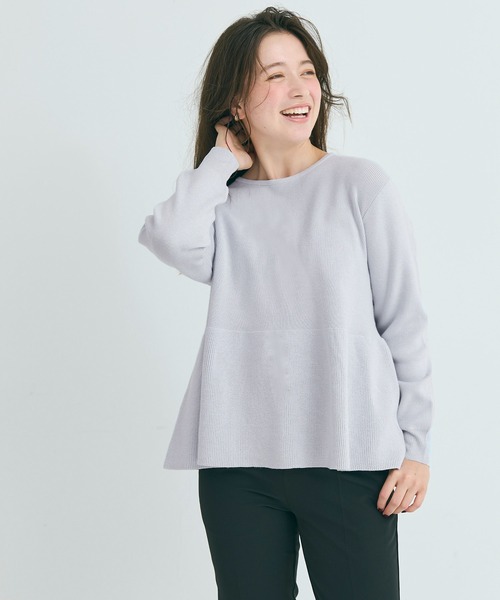 coca（coca）（コカ）の「【WEB限定セール】バックパールフレアニット（ニット/セーター・レディース・ブラック/グレー/ベージュ/アイボリー/ライトグレー/チャコール/ネイビー/ライトブルー・M/L/XL/S）」の17枚目の写真