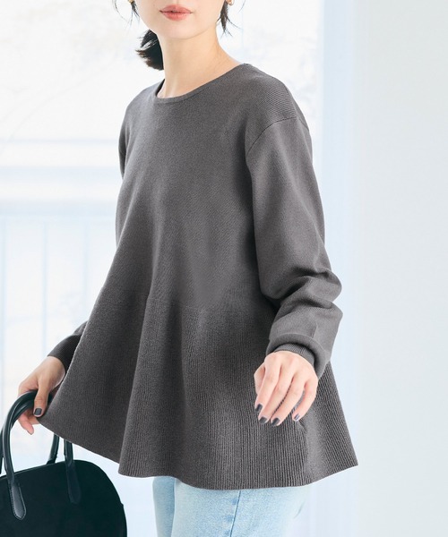 coca（coca）（コカ）の「【WEB限定セール】バックパールフレアニット（ニット/セーター・レディース・ブラック/グレー/ベージュ/アイボリー/ライトグレー/チャコール/ネイビー/ライトブルー・M/L/XL/S）」の18枚目の写真