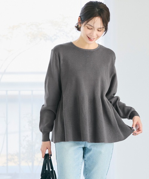 coca（coca）（コカ）の「【WEB限定セール】バックパールフレアニット（ニット/セーター・レディース・ブラック/グレー/ベージュ/アイボリー/ライトグレー/チャコール/ネイビー/ライトブルー・M/L/XL/S）」の19枚目の写真