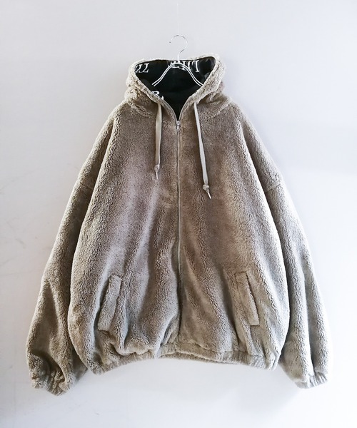 シャギーボアビッグシルエットZIPパーカー