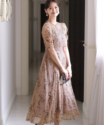 七分袖&ロング パーティー ドレス 透け感 お呼ばれ 結婚式 フォーマル オケージョンドレス 二次会 成人式 同窓会 謝恩会 20代 30代