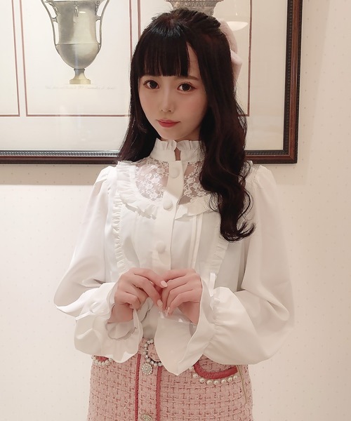 Swankiss(スワンキス)の「KJ girly lace B/L(シャツ/ブラウス・レディース・ブラック/ピンク/ホワイト・FREE)」の2枚目の写真