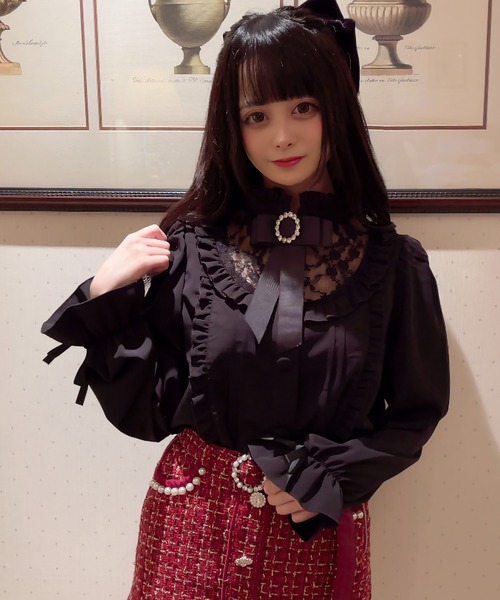 Swankiss(スワンキス)の「KJ girly lace B/L(シャツ/ブラウス・レディース・ブラック/ピンク/ホワイト・FREE)」の3枚目の写真