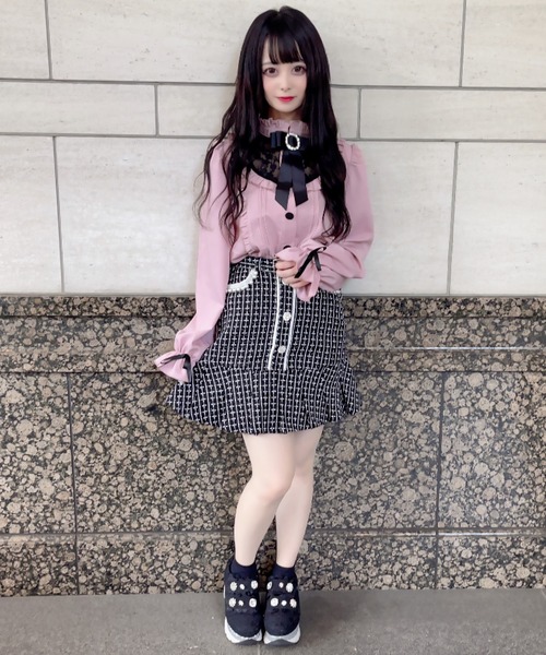 Swankiss(スワンキス)の「KJ girly lace B/L(シャツ/ブラウス・レディース・ブラック/ピンク/ホワイト・FREE)」の8枚目の写真