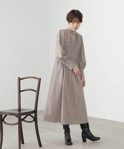 N.(N. Natural Beauty Basic)(エヌエヌナチュラルビューティーベーシック)の「◆ベアシャーリングワンピース(ワンピース・レディース・ブラック系/ネイビー系・MEDIUM)」の3枚目の写真