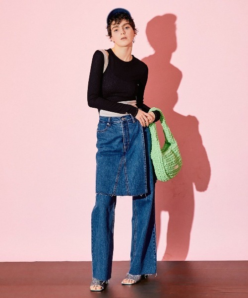 MAISON SPECIAL（メゾンスペシャル）の「シャーリングサドルバッグ【MAISON SPECIAL/メゾンスペシャル】（ハンドバッグ・レディース・グリーン/ピンク/ブラック/ブルー/オフホワイト・FREE）」の6枚目の写真