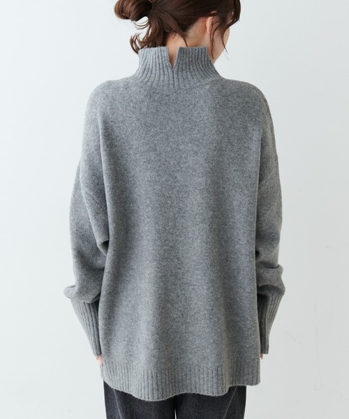 PUAL CE CIN（ピュアルセシン）の「5Gハイネックニットプルオーバー（ニット/セーター・レディース・ベージュ/グレー/アイボリー・FREE）」の9枚目の写真