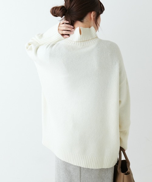 PUAL CE CIN（ピュアルセシン）の「5Gハイネックニットプルオーバー（ニット/セーター・レディース・ベージュ/グレー/アイボリー・FREE）」の14枚目の写真