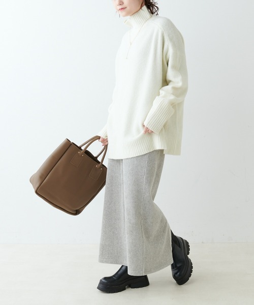 PUAL CE CIN（ピュアルセシン）の「5Gハイネックニットプルオーバー（ニット/セーター・レディース・ベージュ/グレー/アイボリー・FREE）」の10枚目の写真