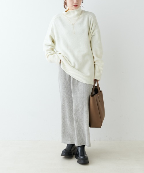 PUAL CE CIN（ピュアルセシン）の「5Gハイネックニットプルオーバー（ニット/セーター・レディース・ベージュ/グレー/アイボリー・FREE）」の17枚目の写真