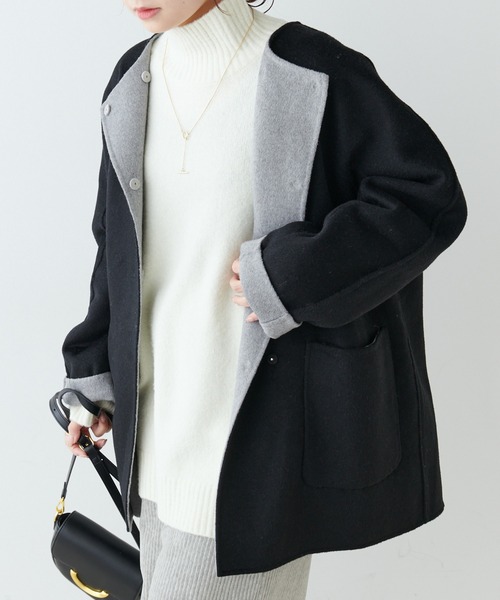 PUAL CE CIN（ピュアルセシン）の「5Gハイネックニットプルオーバー（ニット/セーター・レディース・ベージュ/グレー/アイボリー・FREE）」の11枚目の写真