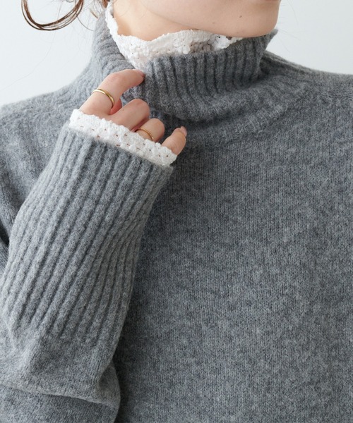 PUAL CE CIN（ピュアルセシン）の「5Gハイネックニットプルオーバー（ニット/セーター・レディース・ベージュ/グレー/アイボリー・FREE）」の15枚目の写真