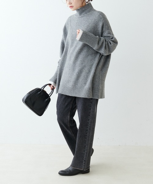 PUAL CE CIN（ピュアルセシン）の「5Gハイネックニットプルオーバー（ニット/セーター・レディース・ベージュ/グレー/アイボリー・FREE）」の19枚目の写真