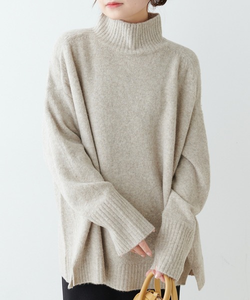 PUAL CE CIN（ピュアルセシン）の「5Gハイネックニットプルオーバー（ニット/セーター・レディース・ベージュ/グレー/アイボリー・FREE）」の22枚目の写真