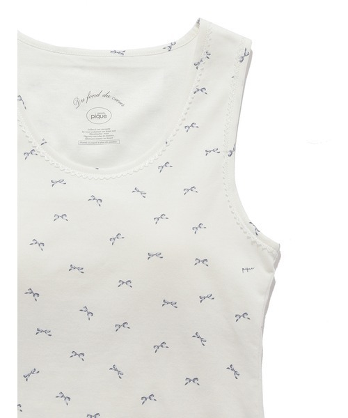 gelato pique（ジェラートピケ）の「リボン柄カップインタンクトップ（ルームウェア/パジャマ・レディース・オフホワイト/ピンク・FREE）」の19枚目の写真