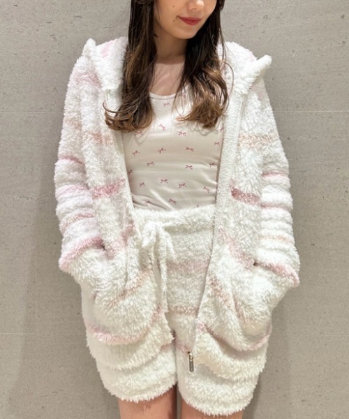 gelato pique（ジェラートピケ）の「リボン柄カップインタンクトップ（ルームウェア/パジャマ・レディース・オフホワイト/ピンク・FREE）」の6枚目の写真