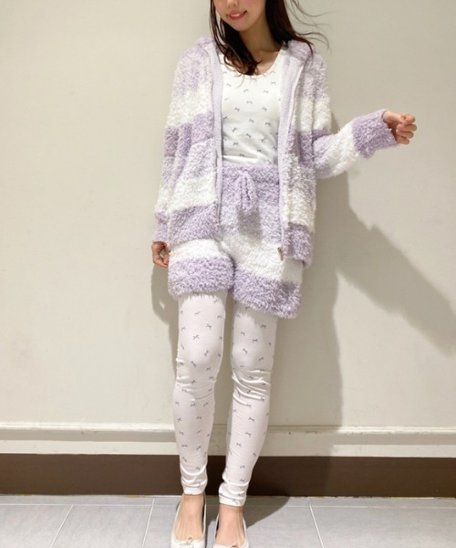 gelato pique（ジェラートピケ）の「リボン柄カップインタンクトップ（ルームウェア/パジャマ・レディース・オフホワイト/ピンク・FREE）」の3枚目の写真