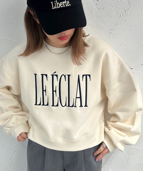 apres jour mignon(アプレジュールミニョン)の「ショート丈裏起毛トップス【ZOZOTOWN限定アイテム】(スウェット・レディース・ネイビー/ナチュラル/アイボリー・フリー/X-LARGE)」の2枚目の写真