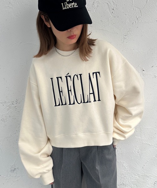 apres jour mignon(アプレジュールミニョン)の「ショート丈裏起毛トップス【ZOZOTOWN限定アイテム】(スウェット・レディース・ネイビー/ナチュラル/アイボリー・フリー/X-LARGE)」の11枚目の写真