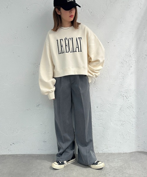 apres jour mignon(アプレジュールミニョン)の「ショート丈裏起毛トップス【ZOZOTOWN限定アイテム】(スウェット・レディース・ネイビー/ナチュラル/アイボリー・フリー/X-LARGE)」の16枚目の写真