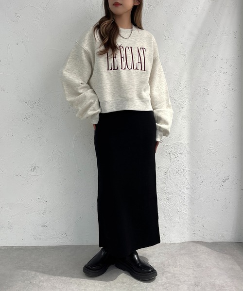 apres jour mignon(アプレジュールミニョン)の「ショート丈裏起毛トップス【ZOZOTOWN限定アイテム】(スウェット・レディース・ネイビー/ナチュラル/アイボリー・フリー/X-LARGE)」の21枚目の写真