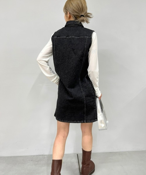 WHO'S WHO gallery（フーズフーギャラリー）の「デニムワンピース（ワンピース・レディース・オフホワイト/ブラック/サックスブルー・FREE）」の11枚目の写真