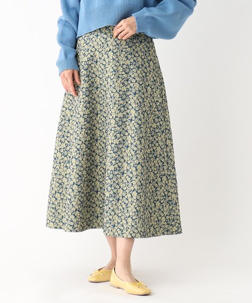 OPAQUE.CLIP（オペークドットクリップ）の「◆フラワージャカード フレアスカート（スカート・レディース・ブラック系/ブルー系・36/38/40）」の2枚目の写真