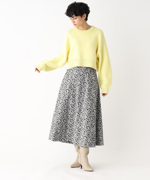 OPAQUE.CLIP（オペークドットクリップ）の「◆フラワージャカード フレアスカート（スカート・レディース・ブラック系/ブルー系・36/38/40）」の6枚目の写真