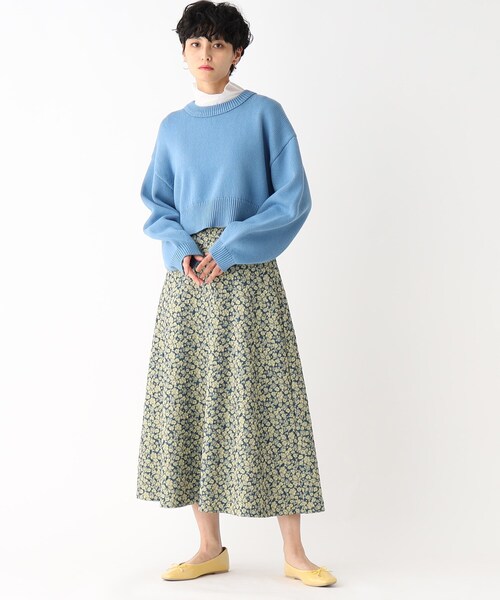 OPAQUE.CLIP（オペークドットクリップ）の「◆フラワージャカード フレアスカート（スカート・レディース・ブラック系/ブルー系・36/38/40）」の13枚目の写真