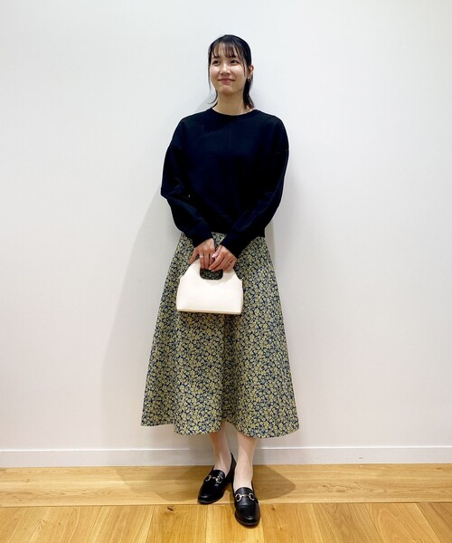 OPAQUE.CLIP（オペークドットクリップ）の「◆フラワージャカード フレアスカート（スカート・レディース・ブラック系/ブルー系・36/38/40）」の14枚目の写真