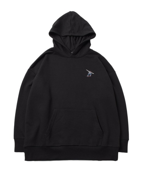 GLAZOS(グラソス)の「裏毛・スケーター刺繍ビッグパーカー(パーカー・キッズ・ブラック/ブルー/グレー/オートミール・170cm/160cm/140cm/150cm)」の8枚目の写真