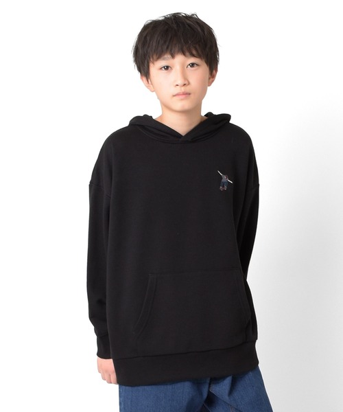 GLAZOS(グラソス)の「裏毛・スケーター刺繍ビッグパーカー(パーカー・キッズ・ブラック/ブルー/グレー/オートミール・170cm/160cm/140cm/150cm)」の14枚目の写真