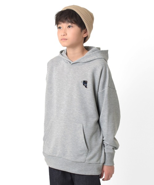 GLAZOS(グラソス)の「裏毛・スケーター刺繍ビッグパーカー(パーカー・キッズ・ブラック/ブルー/グレー/オートミール・170cm/160cm/140cm/150cm)」の17枚目の写真