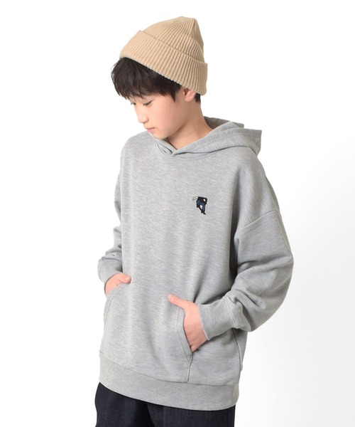 GLAZOS(グラソス)の「裏毛・スケーター刺繍ビッグパーカー(パーカー・キッズ・ブラック/ブルー/グレー/オートミール・170cm/160cm/140cm/150cm)」の9枚目の写真