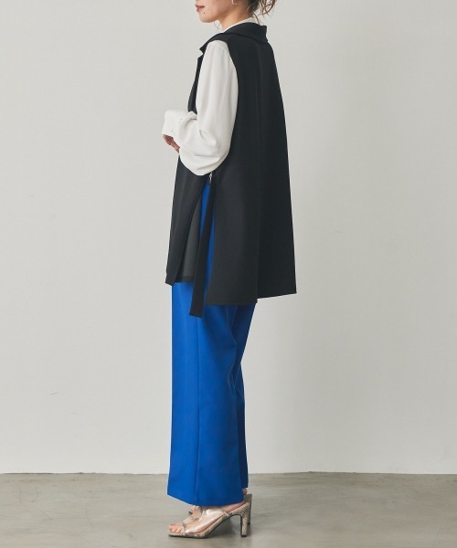 nissen（ニッセン）の「センタープレスカラーセミワイドパンツ（スラックス・レディース・ライトベージュ/ブルー/ライム/ライトグレー/ブラック/テラコッタ・LL/M/S/L）」の11枚目の写真